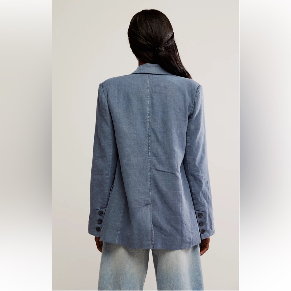 FREE PEOPLE Prep School Blazer in Color Vintage Indigo - Picture 3 of 12